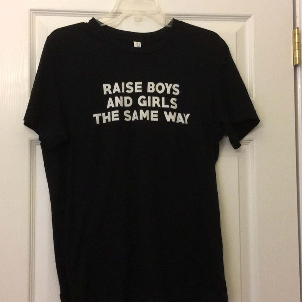 Raise Boys And Girls The Same Way tee in black